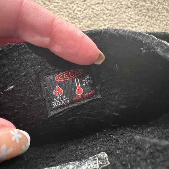 Keen Lumi Waterproof Snow Boots Big Girls Size 1 Insulated Warm Gray w/ Purple - Picture 14 of 16